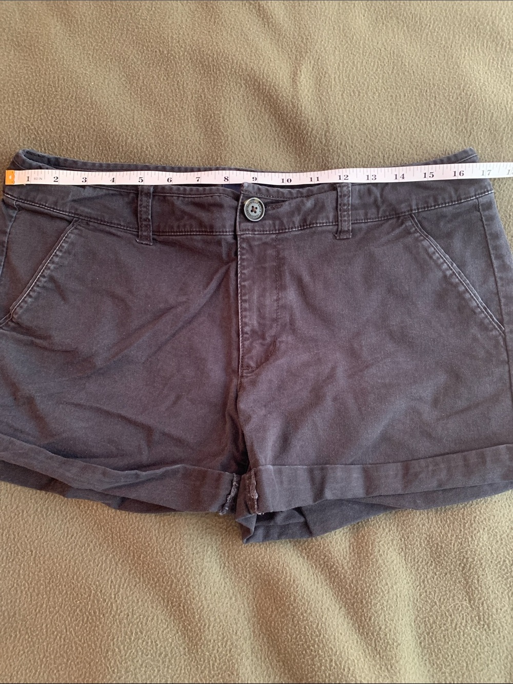 American Eagle black shorts.  Stretch.  Size 12. Waist approx. 34”. - Picture 10 of 11